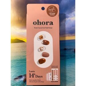 Ohora Maple Bear Semi-Cured Gel Nail Strips NP-001-T Brown Teddy Bear 30ct NEW